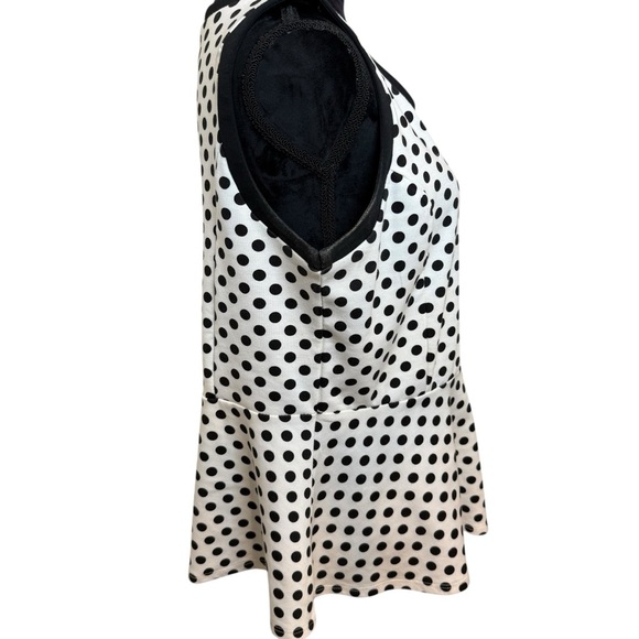 Jules & Leopold | White and Black Polka Dot Peplum Tank Top - Picture 4 of 8